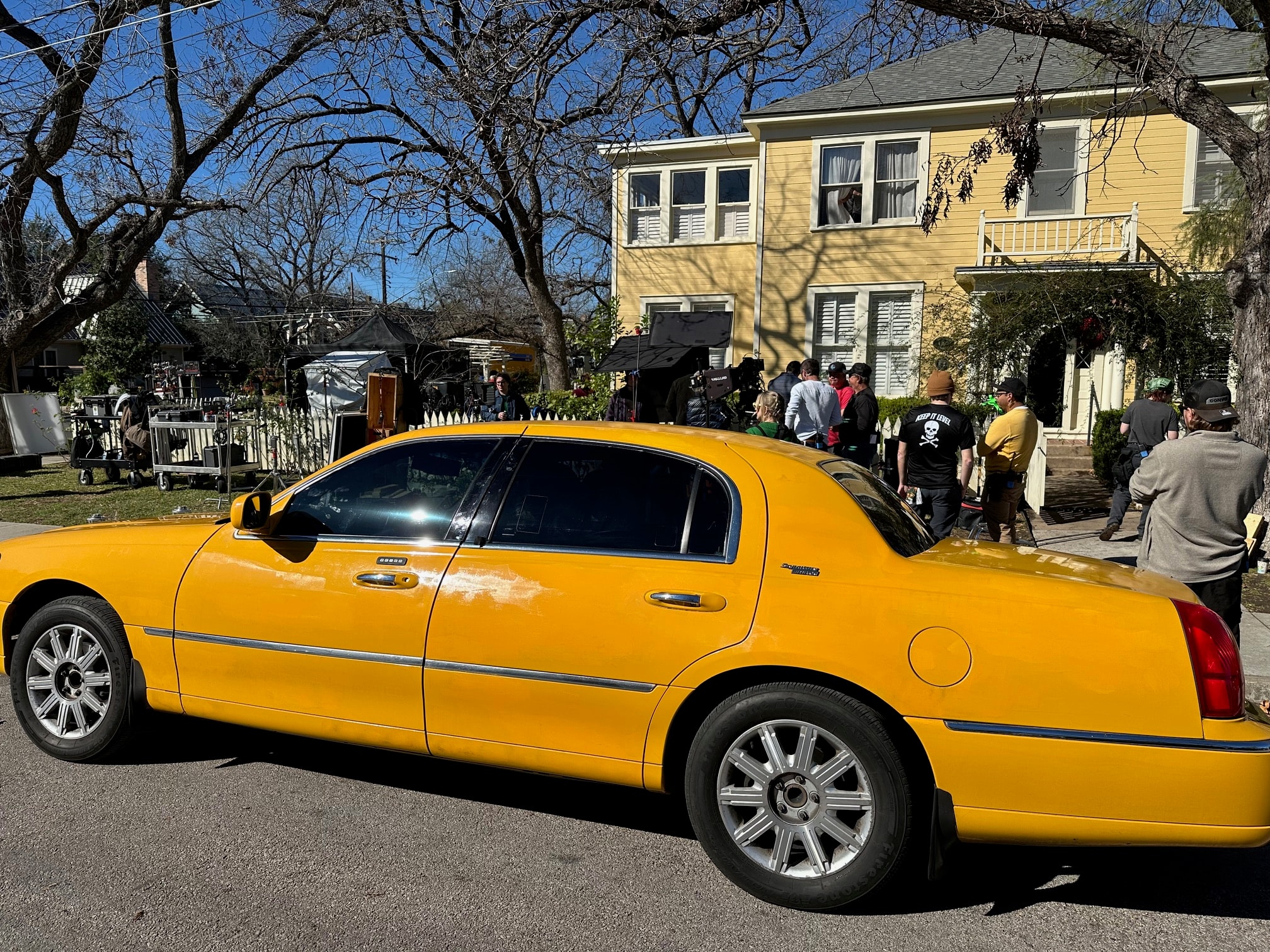SAETAXI on location at an Austin film shoot